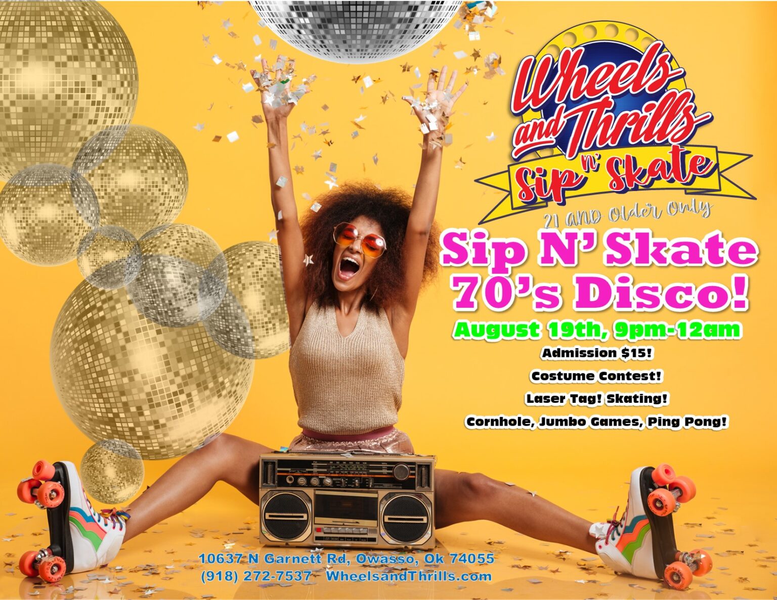 Sip and Skate 21+ Disco Night Wheels and Thrills